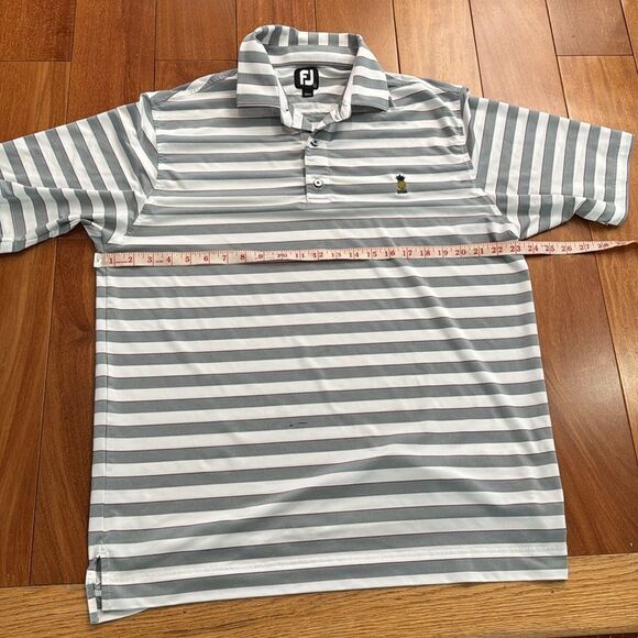 FootJoy Men's Gray Striped Polo Golf Shirt size L - Picture 8 of 9